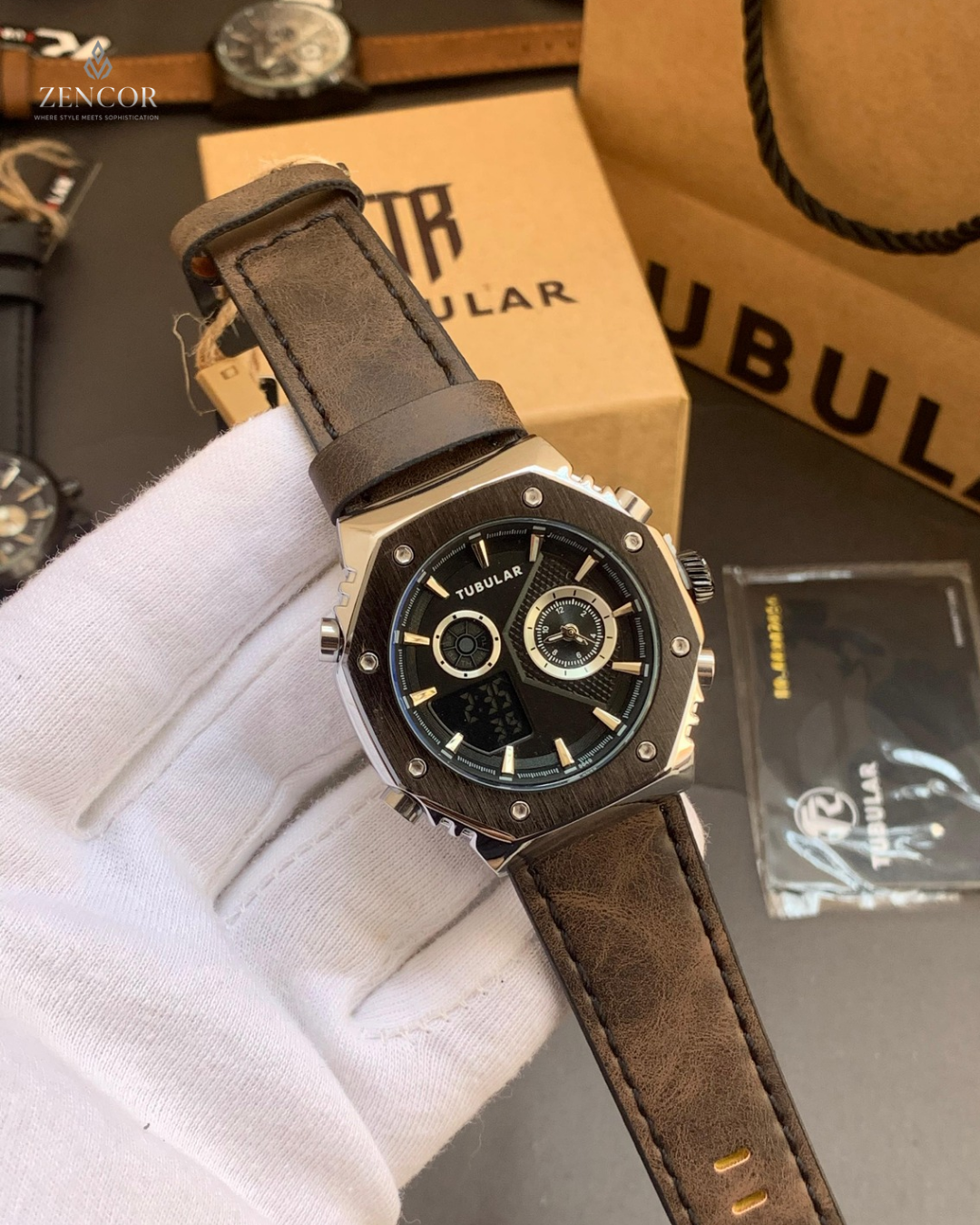 TUBULAR DIGITAL AND ANALOG WATCH