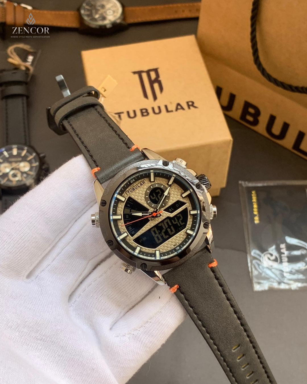 TUBULAR DIGITAL AND ANALOG WATCH