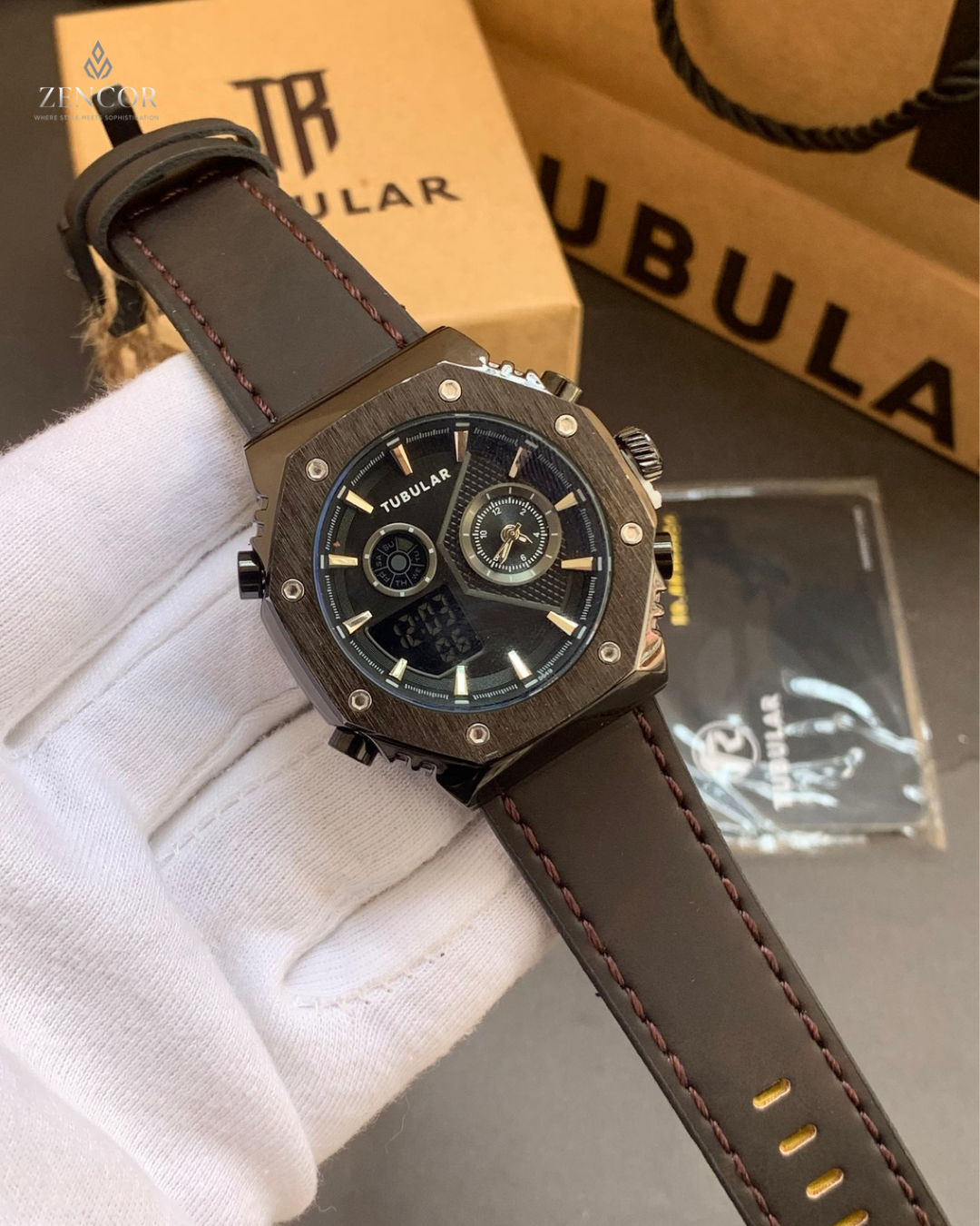 TUBULAR DIGITAL AND ANALOG WATCH